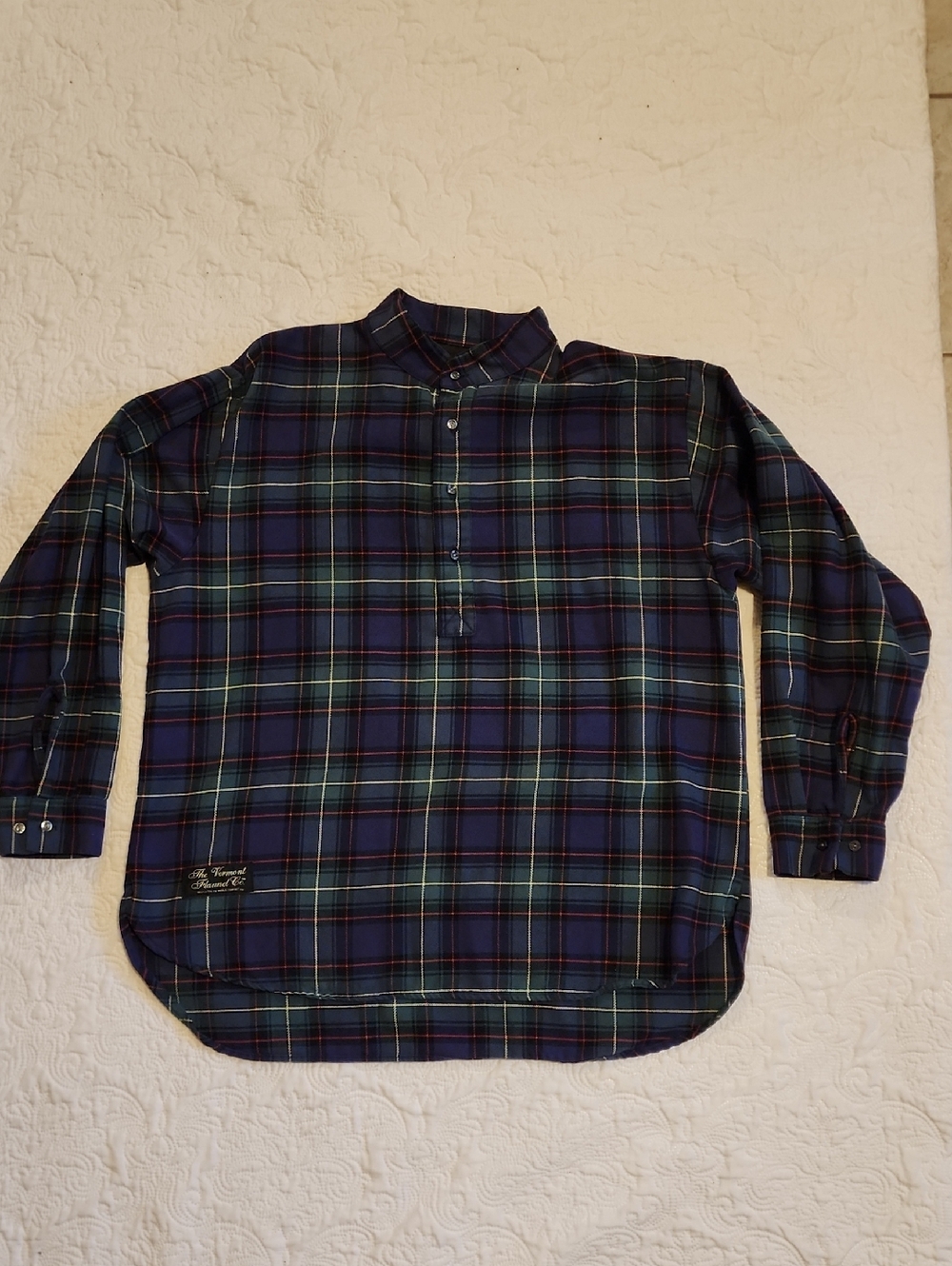 Vermont Flannel Co Men's Plaid Pullover Shirt - Navy & Green